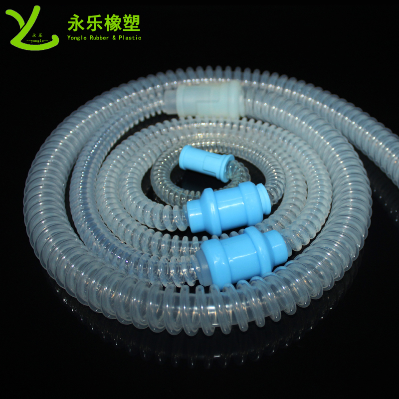 呼吸機硅膠波紋管，透明硅膠波紋管，擠出波紋硅膠管