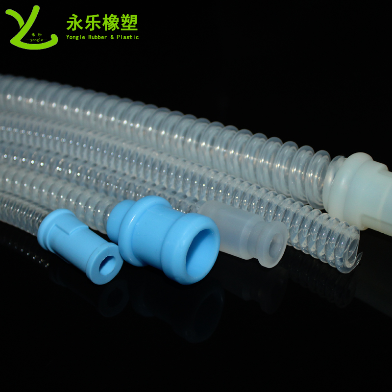 呼吸機硅膠波紋管，透明硅膠波紋管，擠出波紋硅膠管