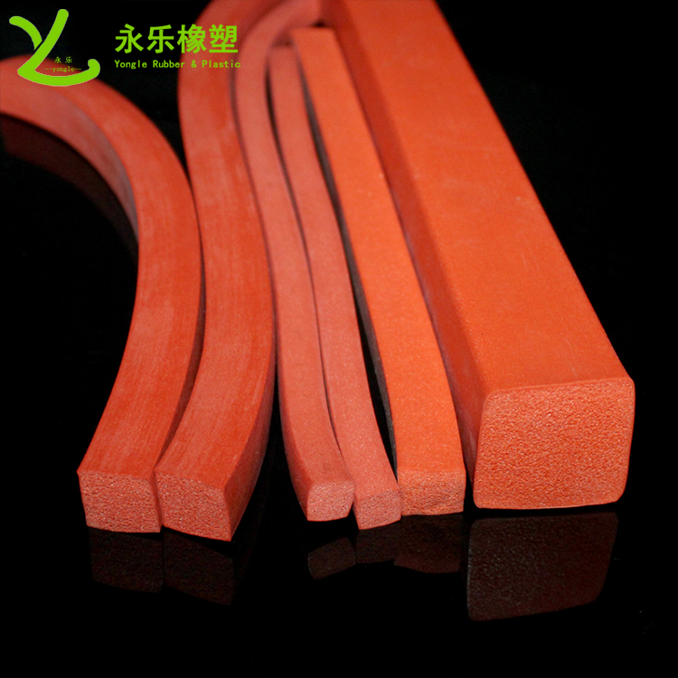 東麗擠出防撞發(fā)泡硅膠條，阻燃發(fā)泡硅膠條，無(wú)氣味門(mén)窗發(fā)泡硅膠密封條